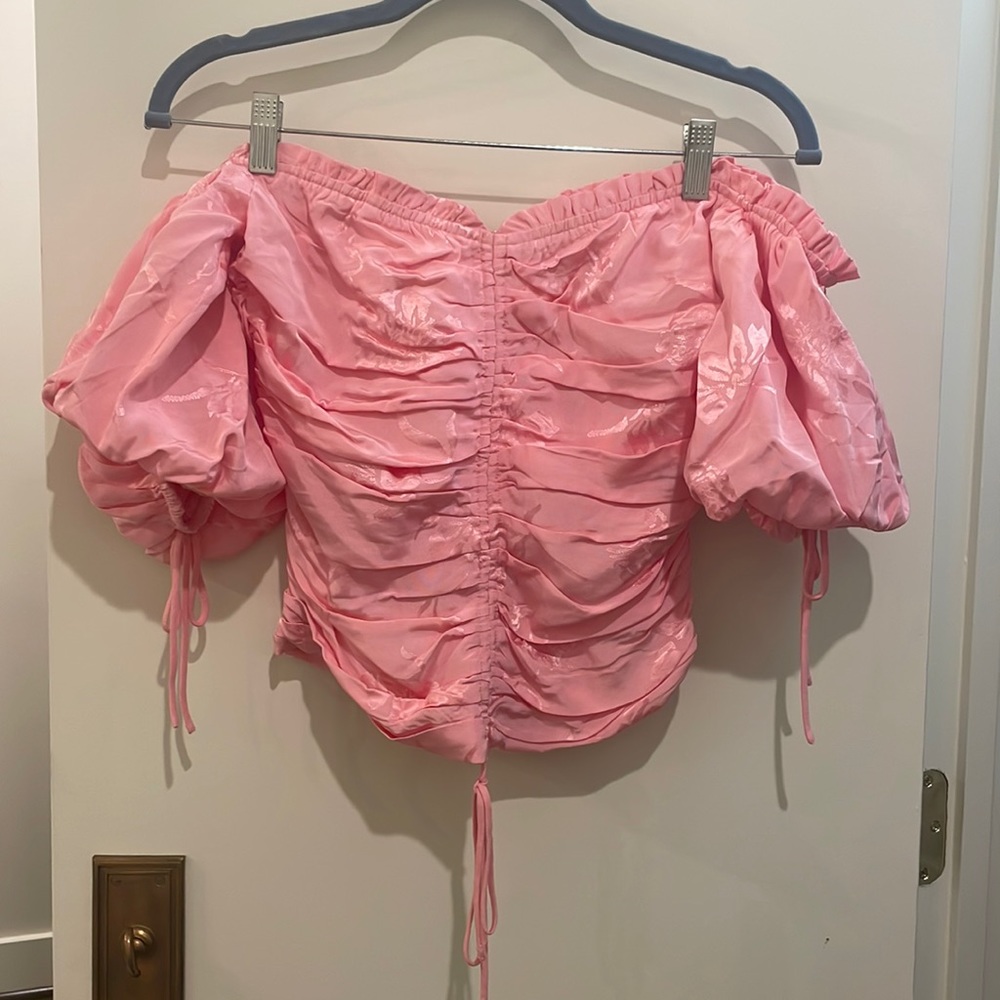 Off the shoulder pink top